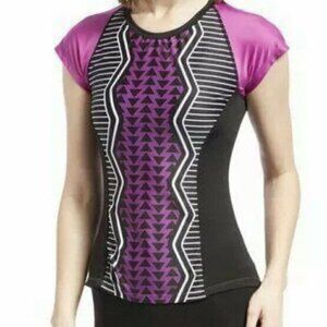 Moxie Cycling Co Color Block Tee Print Purple M